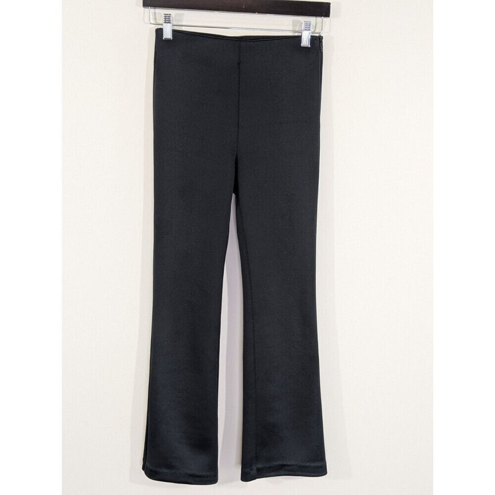 SPRWMN Scuba Crop Flare Pants Black Thick Zipper Waist Sz S Sexy Designer City - Picture 3 of 7